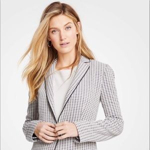 ANN TAYLOR HOUNDSTOOTH KNIT BLAZER NWOT